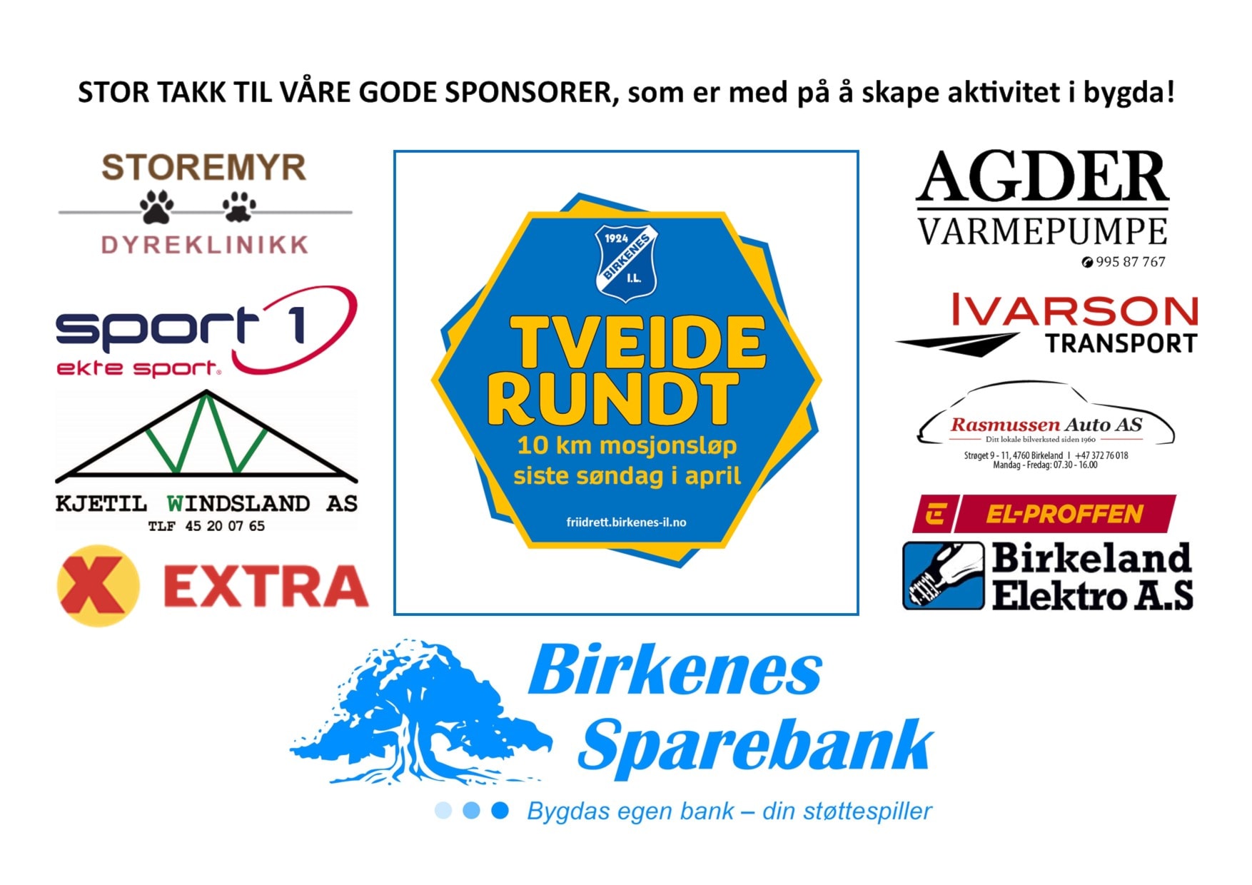 TVEIDE RUNDT ARRANGERES SAMMEN MED GODE SPONSORER!